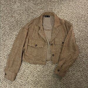 Akaiv Brown Herringbone Blazer